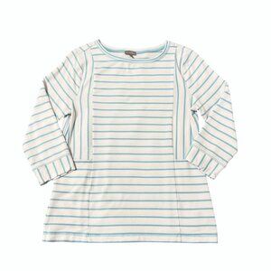 T by Talbots Top Women's Size Small 3/4 Sleeves French Terry T-Shirt Striped Tee